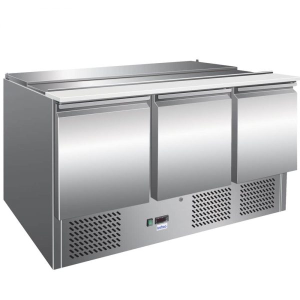 Unitech SA54TN Stainless Steel 3 door Refrigerated Counter